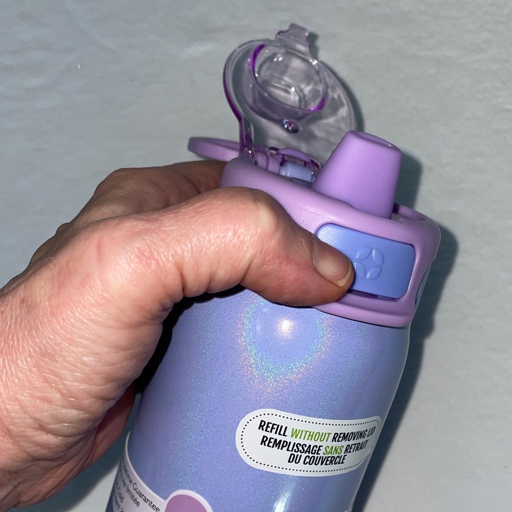 Purple Water Bottle with Straw - Picture 3 of 7